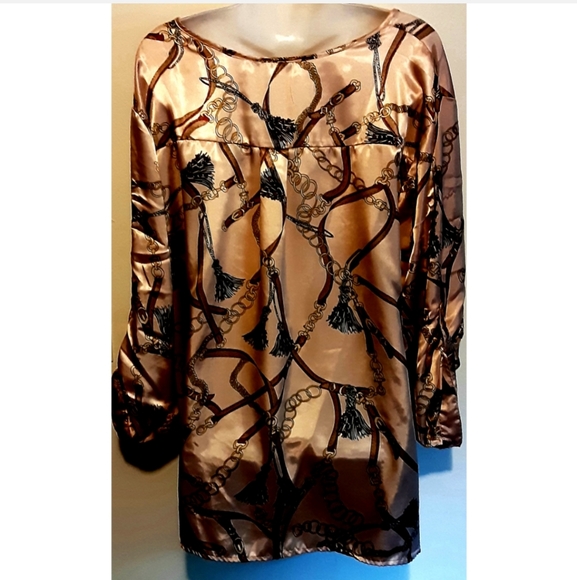 Cato Top Size 26/28W High Low Tunic Baroque Print - Picture 4 of 11